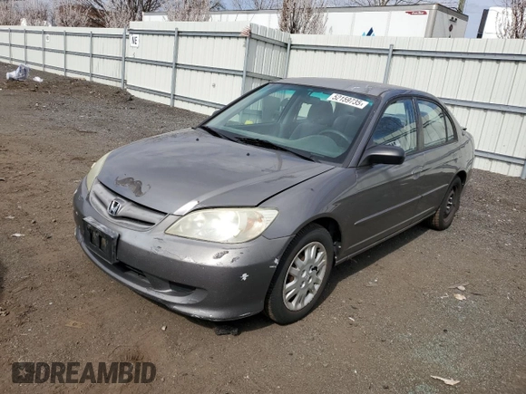 2004 Honda Civic LX with VIN 2HGES16504H621170, listed as a Copart auction lot 52159735 with 147,849 mi miles and Salvage Title. Bid and sale history available at carsss.com. Image 1.