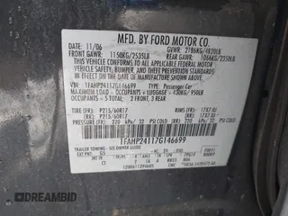 2007 Ford Five Hundred SEL с VIN 1FAHP24117G146699, выставлен на аукционе IAAI как лот 42271379 с пробегом 178 488 миль миль и . История ставок и продаж доступна на DreamBid. Изображение 9.