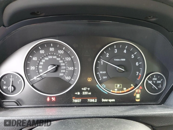 2015 BMW 3 Series 328i xDrive with VIN WBA3B5G50FNS14551, listed as a Copart auction lot 46627015 with 76,837 mi miles and Salvage Title. Bid and sale history available at carsss.com. Image 9.