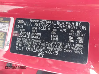 2020 Kia Soul LX with VIN KNDJ23AU5L7000718, listed as a IAAI auction lot 40811588 with 107,083 mi miles. Bid and sale history available at carsss.com. Image 9.