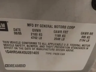 2005 Buick LeSabre Limited с VIN 1G4HR54K45U281409, выставлен на аукционе IAAI как лот 42155232 с пробегом 91 929 миль миль и . История ставок и продаж доступна на DreamBid. Изображение 9.