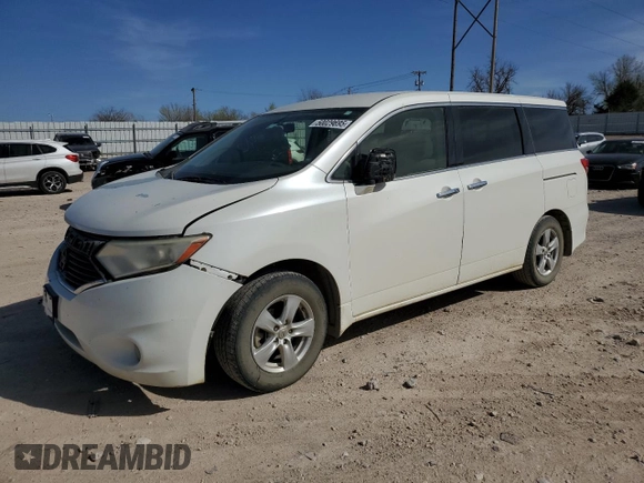 2013 Nissan Quest LE with VIN JN8AE2KP8D9070377, listed as a Copart auction lot 50029695 with 214,402 mi miles and Salvage Title. Bid and sale history available at carsss.com. Image 1.
