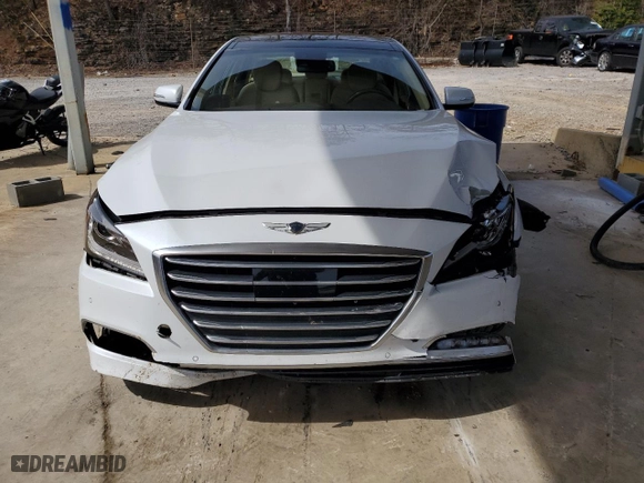 2017 Genesis G80 3.8L with VIN KMHGN4JEXHU181092, listed as a Copart auction lot 48267475 with 56,909 mi miles and Salvage Title. Bid and sale history available at carsss.com. Image 5.
