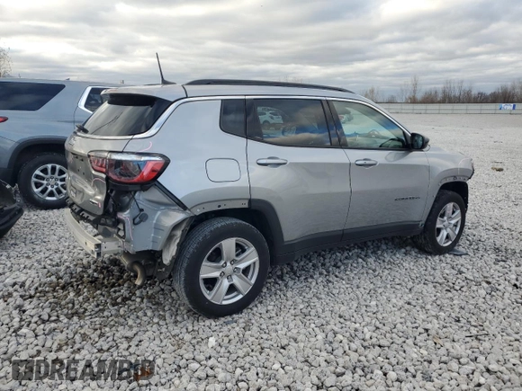 2022 Jeep Compass Altitude with VIN 3C4NJDBB5NT231527, listed as a Copart auction lot 80026874 with 15,664 mi miles and Non Repairable. Bid and sale history available at carsss.com. Image 3.