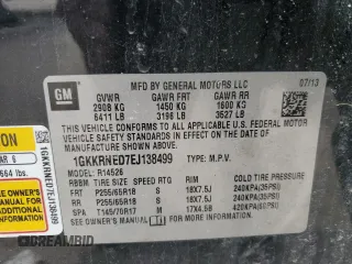 2014 GMC Acadia SLE with VIN 1GKKRNED7EJ138499, listed as a Copart auction lot 47651975 with 163,977 mi miles and Salvage Title. Bid and sale history available at carsss.com. Image 13.