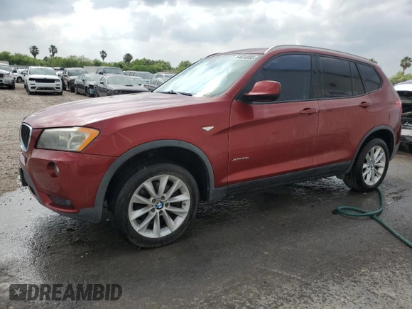2013 BMW X3 xDrive28i with VIN 5UXWX9C5XDLK59597, listed as a Copart auction lot 54654005 with Not Provided miles and Clean Title. Bid and sale history available at DreamBid. Image 1.