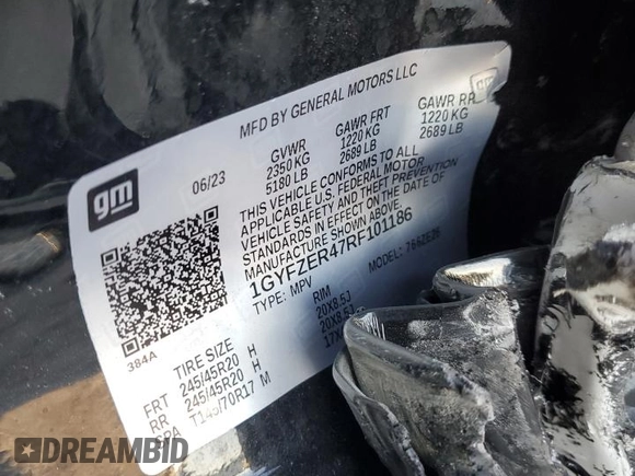 2024 Cadillac XT4 FWD Sport with VIN 1GYFZER47RF101186, listed as a Copart auction lot 79128454 with 10,499 mi miles and Salvage title. Bid and sale history available at DreamBid. Image 13.