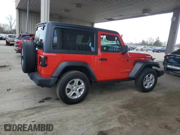 2020 Jeep Wrangler Sport S with VIN 1C4GJXAG4LW174753, listed as a Copart auction lot 52050005 with 45,056 mi miles and Salvage title. Bid and sale history available at DreamBid. Image 3.
