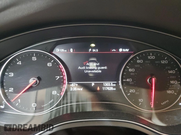 2012 Audi A6 Premium Plus with VIN WAUGGAFC6CN168991, listed as a Copart auction lot 47970195 with 117,628 mi miles and Salvage title. Bid and sale history available at DreamBid. Image 9.