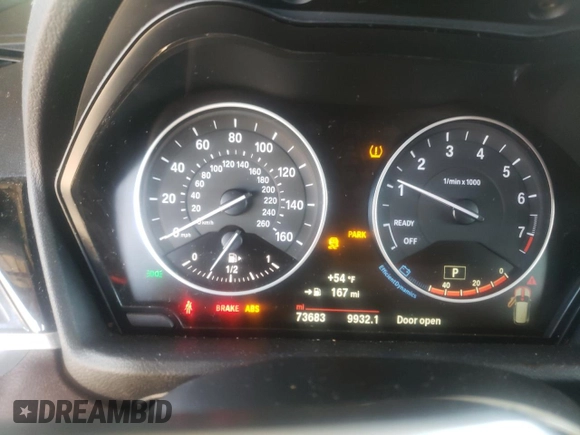 2017 BMW X1 sDrive28i with VIN WBXHU7C31H5H37217, listed as a Copart auction lot 70114342 with 73,683 mi miles. Bid and sale history available at carsss.com. Image 9.