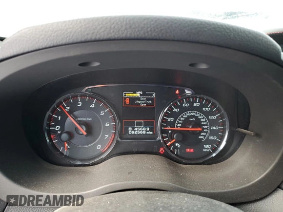 2020 Subaru WRX Premium with VIN JF1VA1B63L9821917, listed as a Copart auction lot 46320105 with 62,568 mi miles and Salvage Title. Bid and sale history available at carsss.com. Image 9.