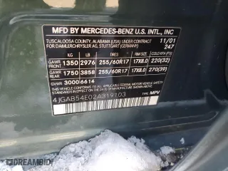 2002 Mercedes-Benz M-Class with VIN 4JGAB54E02A319103, listed as a Copart auction lot 89293205 with 153,951 mi miles and Salvage Title. Bid and sale history available at carsss.com. Image 14.