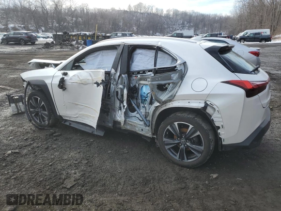 2021 Lexus UX 250h z VIN JTHX9JBH1M2037919, wystawiony jako Copart lot #46970385 z przebiegiem Nie podano mil oraz Szkoda całkowita • Salvage title. Historia ofert i sprzedaży dostępna na DreamBid. Obrazek 2.