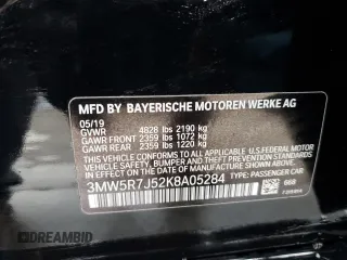 2019 BMW 3 Series 330i xDrive with VIN 3MW5R7J52K8A05284, listed as a Copart auction lot 82251444 with 29,379 mi miles and Salvage Title. Bid and sale history available at DreamBid. Image 12.