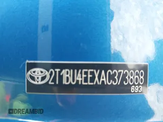 2010 Toyota Corolla with VIN 2T1BU4EEXAC373868, listed as a IAAI auction lot 41949249 with 154,538 mi miles. Bid and sale history available at carsss.com. Image 9.
