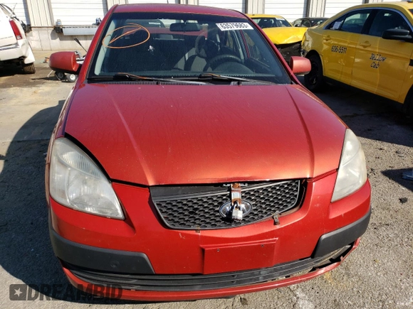 2007 Kia Rio LX with VIN KNADE123976204896, listed as a Copart auction lot 63579683 with 212,296 mi miles and Salvage Title. Bid and sale history available at carsss.com. Image 5.
