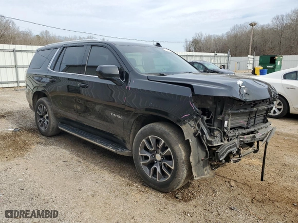 2021 Chevrolet Tahoe LS with VIN 1GNSKMKD2MR250634, listed as a Copart auction lot 43275535 with 106,619 mi miles and Salvage Title. Bid and sale history available at carsss.com. Image 4.