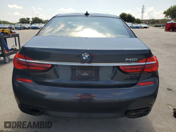 2017 BMW 7 Series 740i with VIN WBA7E2C53HG739365, listed as a Copart auction lot 58234325 with Not provided miles and Salvage title. Bid and sale history available at DreamBid. Image 6.