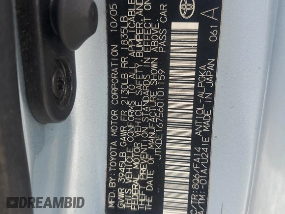 2006 Scion tC z VIN JTKDE167560101159, wystawiony jako Copart lot #58065315 z przebiegiem 136 428 mil mil oraz Szkoda całkowita • Salvage title. Historia ofert i sprzedaży dostępna na DreamBid. Obrazek 13.