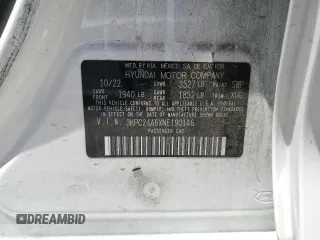 2022 Hyundai Accent SE с VIN 3KPC24A6XNE190146, выставлен на аукционе Copart как лот 60662495 с пробегом 34 765 миль миль и Списание • Salvage title. История ставок и продаж доступна на DreamBid. Изображение 13.