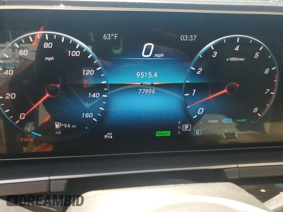 2020 Mercedes-Benz GLS with VIN 4JGFF5KE9LA176361, listed as a Copart auction lot 53380425 with 77,996 mi miles and Salvage Title. Bid and sale history available at carsss.com. Image 9.