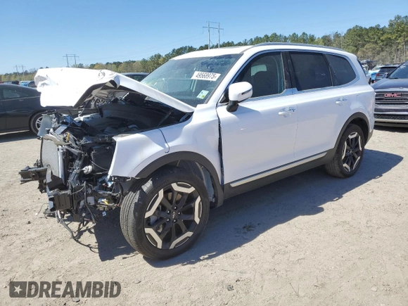 2025 Kia Telluride S z VIN 5XYP64GC9SG579930, wystawiony jako Copart lot #49568975 z przebiegiem 4 438 mil mil oraz Szkoda całkowita • Salvage title. Historia ofert i sprzedaży dostępna na DreamBid. Obrazek 1.