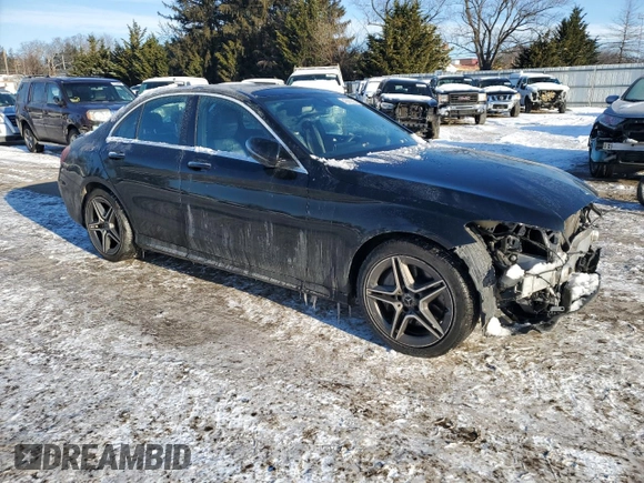 2020 Mercedes-Benz C 300 with VIN 55SWF8EBXLU327611, listed as a Copart auction lot 42050895 with 61,785 mi miles and Salvage Title. Bid and sale history available at DreamBid. Image 4.