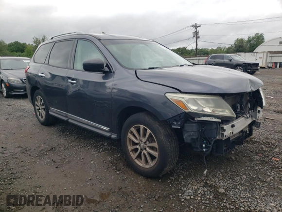 2014 Nissan Pathfinder Platinum with VIN 5N1AR2MM9EC658016, listed as a Copart auction lot 57813665 with 130,304 mi miles and Salvage title. Bid and sale history available at DreamBid. Image 4.