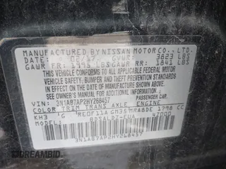 2017 Nissan Sentra S с VIN 3N1AB7AP2HY268457, выставлен на аукционе IAAI как лот 41945997 с пробегом 45 274 миль миль и . История ставок и продаж доступна на DreamBid. Изображение 9.