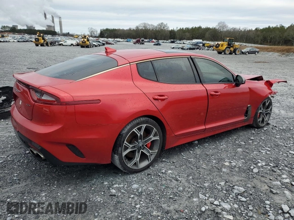 2020 Kia Stinger GT1 with VIN KNAE45LC6L6082408, listed as a Copart auction lot 87457524 with 84,510 mi miles and Salvage Title. Bid and sale history available at DreamBid. Image 3.