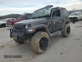 2018 Jeep Wrangler Sport with VIN 1C4GJXAG6JW320082, listed as a Copart auction lot 46757405 with 78,256 mi miles and Salvage Title. Bid and sale history available at carsss.com. Image 1.