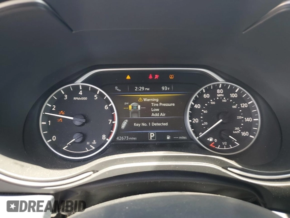 2019 Nissan Maxima SV with VIN 1N4AA6AV4KC369112, listed as a Copart auction lot 60887225 with 42,673 mi miles and Salvage title. Bid and sale history available at DreamBid. Image 9.