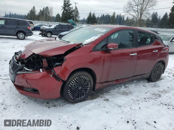 2024 Nissan LEAF SV Plus z VIN 1N4CZ1CV9RC553912, wystawiony jako Copart lot #44649165 z przebiegiem 10 140 mil mil oraz Szkoda całkowita • Salvage title. Historia ofert i sprzedaży dostępna na DreamBid. Obrazek 1.