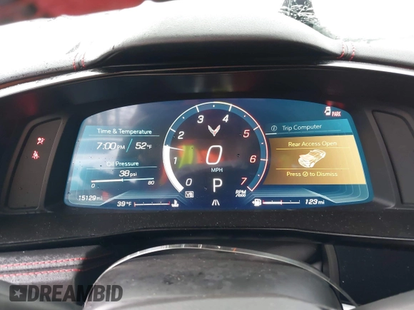 2023 Chevrolet Corvette 1LT with VIN 1G1YA2D42P5116900, listed as a IAAI auction lot 41464801 with 15,129 mi miles and . Bid and sale history available at DreamBid. Image 7.
