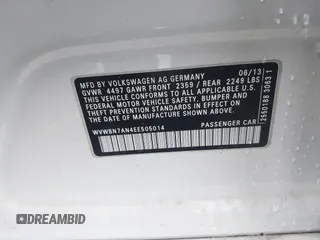 2014 Volkswagen CC Sport with VIN WVWBN7AN4EE505014, listed as a IAAI auction lot 41520345 with 140,422 mi miles and . Bid and sale history available at DreamBid. Image 9.