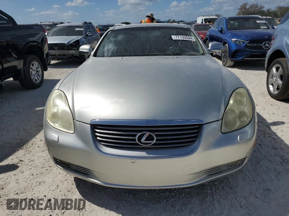 2002 Lexus SC 430 with VIN JTHFN48Y420031315, listed as a Copart auction lot 77133524 with Not Provided miles and Non Repairable. Bid and sale history available at DreamBid. Image 5.