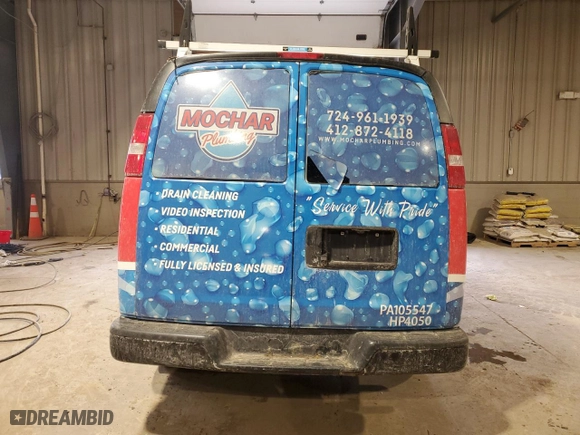 2019 Chevrolet Express Cargo Van with VIN 1GCWGAFP1K1170896, listed as a Copart auction lot 46810785 with 0 mi miles and Salvage Title. Bid and sale history available at carsss.com. Image 6.