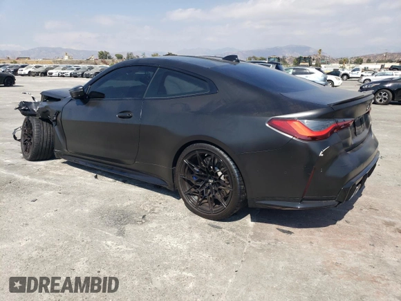 2021 BMW M4 with VIN WBS53AZ09MCF73467, listed as a Copart auction lot 72576704 with 15,437 mi miles and Salvage Title. Bid and sale history available at carsss.com. Image 2.