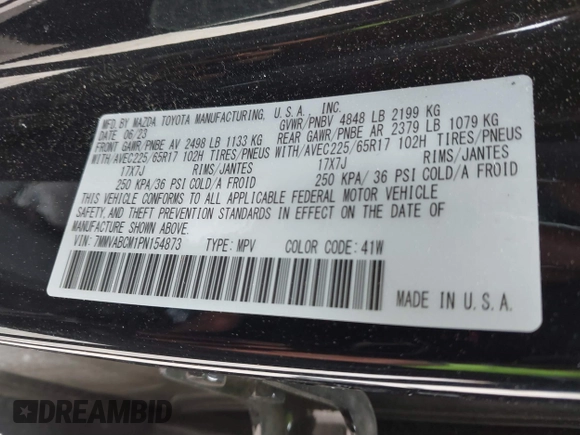2023 Mazda CX-50 2.5 S Preferred Plus Package with VIN 7MMVABCM1PN154873, listed as a IAAI auction lot 41624064 with 13,066 mi miles. Bid and sale history available at carsss.com. Image 9.