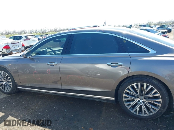 2019 Audi A8 with VIN WAU8DAF82KN004287, listed as a IAAI auction lot 41962495 with 65,053 mi miles and . Bid and sale history available at DreamBid. Image 15.