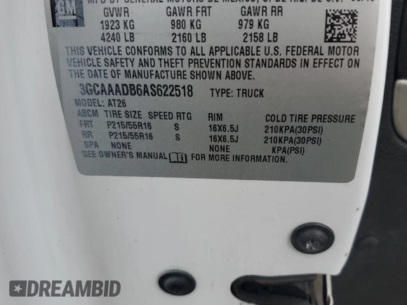 2010 Chevrolet HHR LS с VIN 3GCAAADB6AS622518, выставлен на аукционе Copart как лот 78848224 с пробегом Не указан миль и Списание • Salvage title. История ставок и продаж доступна на DreamBid. Изображение 13.