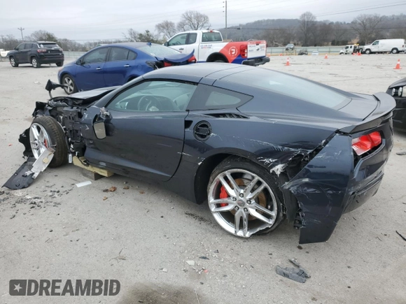 2014 Chevrolet Corvette Z51 3LT with VIN 1G1YL2D70E5135415, listed as a Copart auction lot 44211075 with 18,563 mi miles and Salvage title. Bid and sale history available at DreamBid. Image 2.