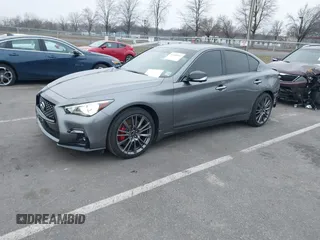 2021 Infiniti Q50 Red Sport 400 with VIN JN1FV7DR9MM880162, listed as a IAAI auction lot 41244912 with 44,943 mi miles and . Bid and sale history available at DreamBid. Image 17.