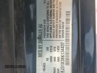 2008 Smart fortwo Pure with VIN WMEEJ31X38K134437, listed as a Copart auction lot 60507845 with Not provided miles and Salvage title. Bid and sale history available at DreamBid. Image 13.