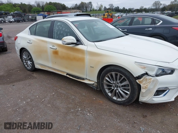2019 Infiniti Q50 Luxe with VIN JN1EV7AP9KM513046, listed as a IAAI auction lot 41904330 with 51,608 mi miles and . Bid and sale history available at DreamBid. Image 6.