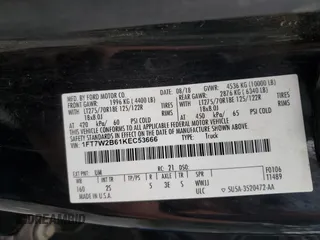 2019 Ford F-250 XL with VIN 1FT7W2B61KEC53666, listed as a Copart auction lot 60082005 with 147,277 mi miles and Salvage title. Bid and sale history available at DreamBid. Image 12.