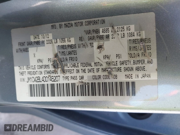 2013 Mazda 5 Sport с VIN JM1CW2BL4D0145207, выставлен на аукционе IAAI как лот 42499147 с пробегом 139 254 миль миль и . История ставок и продаж доступна на DreamBid. Изображение 9.