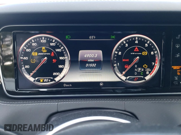 2016 Mercedes-Benz S 63 AMG with VIN WDDXJ7JB2GA017171, listed as a Copart auction lot 54714344 with 31,532 mi miles and Salvage Title. Bid and sale history available at DreamBid. Image 9.