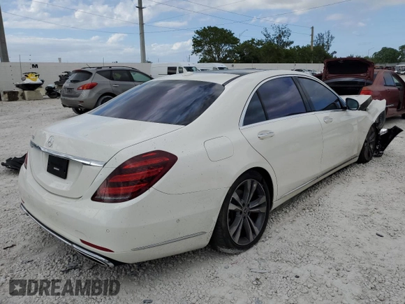 2020 Mercedes-Benz S with VIN W1KUG6GB2LA530949, listed as a Copart auction lot 64551792 with 38,526 mi miles and . Bid and sale history available at DreamBid. Image 4.