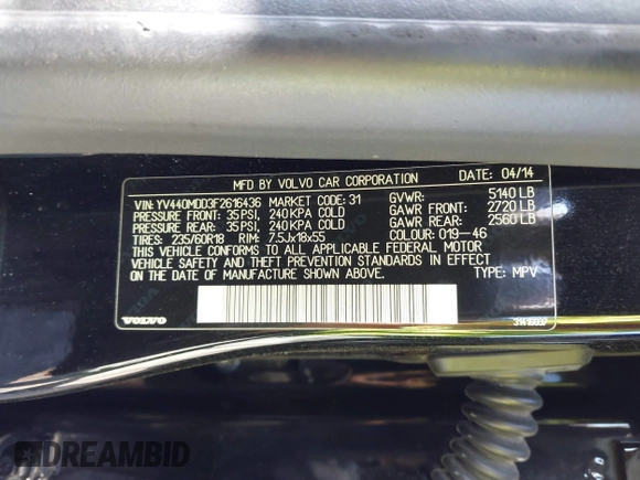 2015 Volvo XC60 T5 Drive-E Platinum с VIN YV440MDD3F2616436, выставлен на аукционе IAAI как лот 40616813 с пробегом 131 847 миль миль и . История ставок и продаж доступна на DreamBid. Изображение 9.